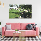 Rustende koeien op de boerderij in canvas kunst (Insitu (Woonkamer))