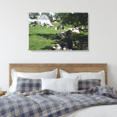 Rustende koeien op de boerderij in canvas kunst (Insitu (Slaapkamer))