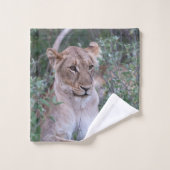 Rustende Leeuwin Afrikaanse Wilde Dieren Foto Bad Handdoek (Wasdoekje)