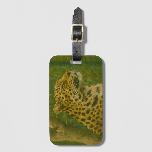 Rustende luipaard in Sanctuary setting Bagagelabel (Voorkant (verticaal))