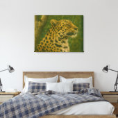 Rustende luipaard in Sanctuary setting Canvas Afdruk (Insitu (Slaapkamer))