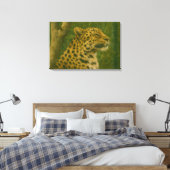 Rustende luipaard in Sanctuary setting Canvas Afdruk (Insitu (Slaapkamer))