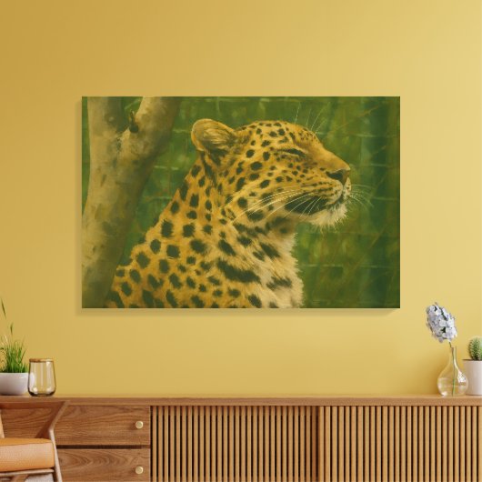 Rustende luipaard in Sanctuary setting Canvas Afdruk (Insitu (Woonkamer))