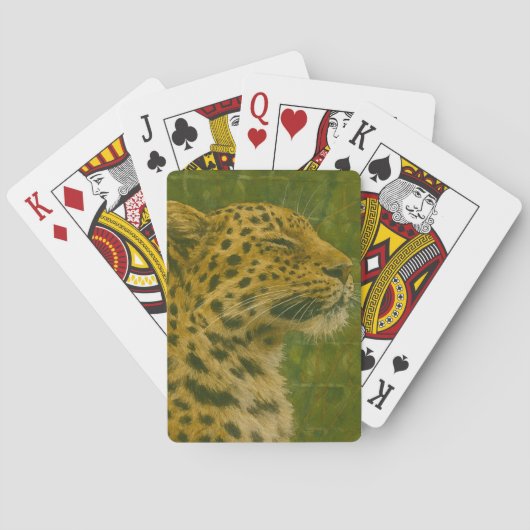 Rustende luipaard in Sanctuary setting Pokerkaarten (Achterkant)