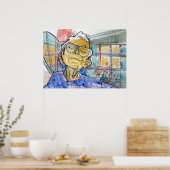 Rustende ogen Schilderij / Kunstenaar Larry Lerew Poster (Keuken)