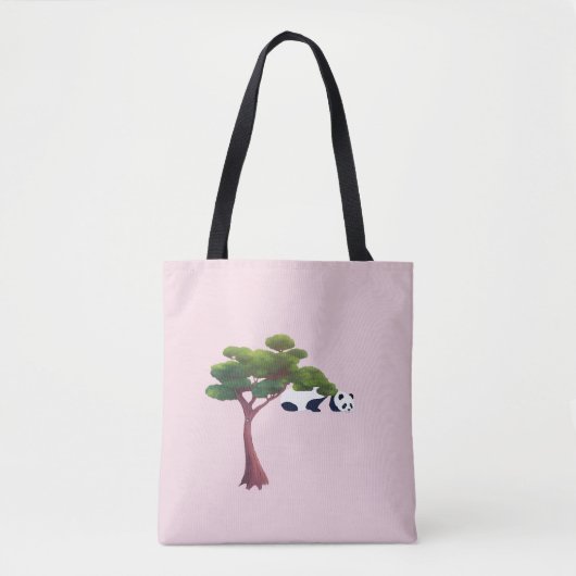 Rustende panda tussen weelderige groene bomen tote bag (Voorkant)