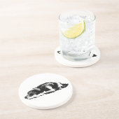 Rustende Pitbull Mix Monochrome Art Onderzetter (Zijkant)
