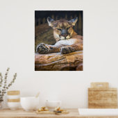 Rustende poema muurkunst | Wilde kat print (Keuken)
