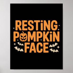 Rustende pompoen gezicht vet t Halloween T-shirt Poster