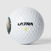 Rustende sneeuwuil met fonkeling, golfballen (Logo)