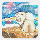 RUSTENDE STRAND GEZICHT crème show Vierkante Sticker (Voorkant)