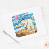 RUSTENDE STRAND GEZICHT crème show Vierkante Sticker (Envelop)