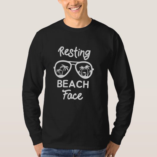 Rustende strand gezicht grappige rommelige broodje t-shirt (Voorkant)