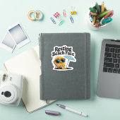 Rustende strand gezicht grappige zomervakantie sticker (iPad Cover)