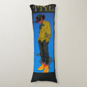 rustende vibes, in blauw, lichaamskussen (Voorkant Verticaal)