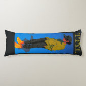 rustende vibes, in blauw, lichaamskussen (Voorkant)