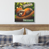 rustende wasbeer | Schattigee Cartoon Kind Nursery Canvas Afdruk (Insitu (Slaapkamer))