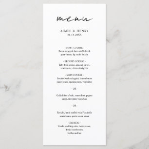 Rusteniek Schrifttype Moderne Bruiloft Menu
