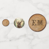 Rusteniek Vintage Kerstman Herten Foto Gouden Mono Confetti (Voorkanten)