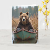 Rustenieke boot Vaderdag kaart (Gele Bloem)