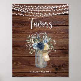 Rustenieke Houten Slingerlichten Mason Jar Favorie Poster