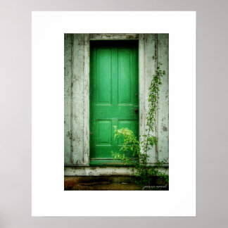 Rustenieke Verlaten Gebouw Deur Posterprint Poster