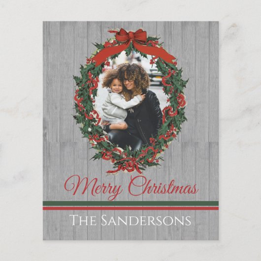 Rustenieke Vintage Kerst Foto Krans Kerstmis (Voorkant)