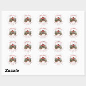 Rustenkerst Boerderij Retouradreslabels Ronde Sticker (Vel)