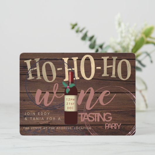 Rustenkerst Wijnproeverij Party Glasvlekken Kaart (Staand voorkant)