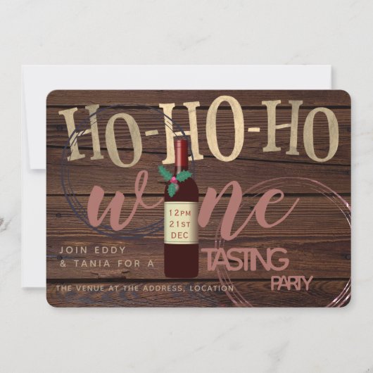 Rustenkerst Wijnproeverij Party Glasvlekken Kaart (Voorkant)