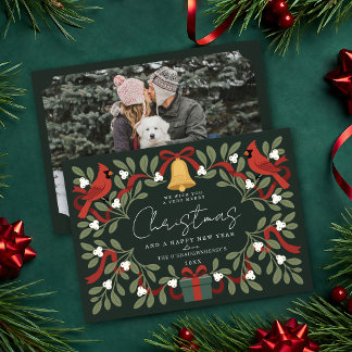 Rustenrode Kardinaal Mistletoe Kerst Fotokaart