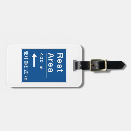 Rustgebied 400m links verkeersbord bagagelabel (Voorkant horizontaal)