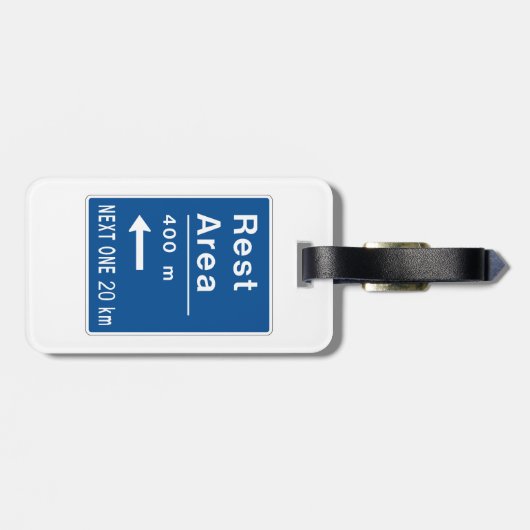 Rustgebied 400m links verkeersbord bagagelabel (Achterkant horizontaal)