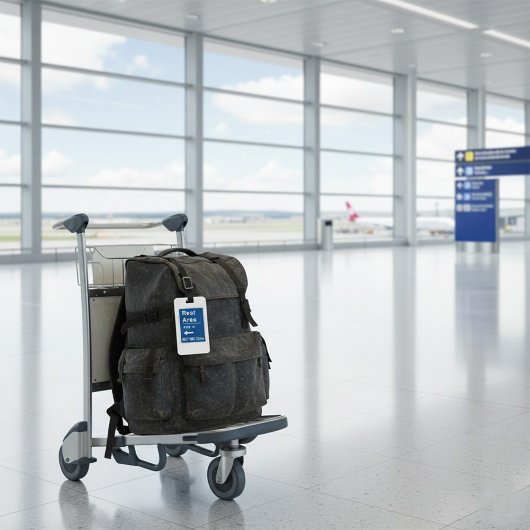 Rustgebied 400m links verkeersbord bagagelabel