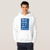 Rustgebied 400m links verkeersbord hoodie (Voorkant volledig)