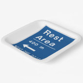 Rustgebied 400m links verkeersbord papieren bordje (Gebogen)