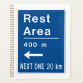 Rustgebied 400m links verkeersbord planner (Voorkant)