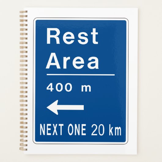 Rustgebied 400m links verkeersbord planner (Voorkant)