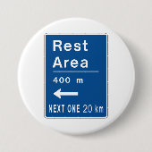 Rustgebied 400m links verkeersbord ronde button 7,6 cm (Voorkant)