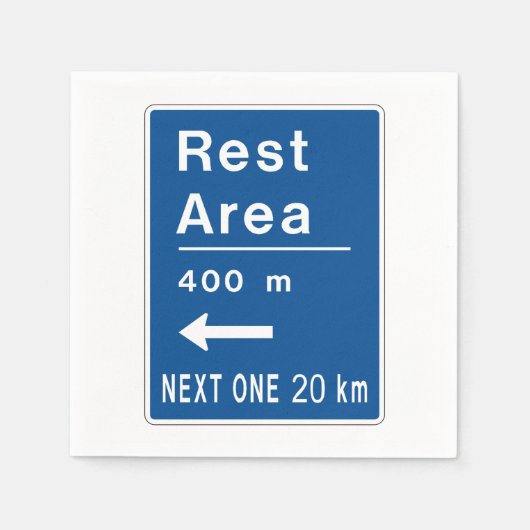 Rustgebied 400m links verkeersbord servet (Voorkant)