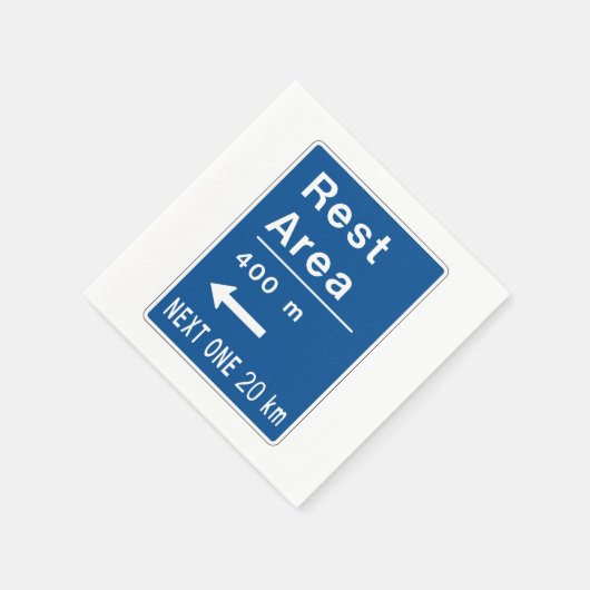 Rustgebied 400m links verkeersbord servet (Hoek)