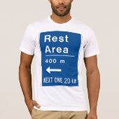 Rustgebied 400m links verkeersbord t-shirt (Voorkant)