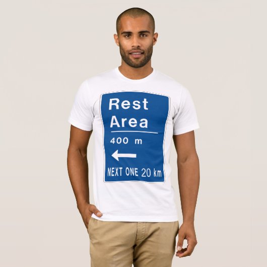 Rustgebied 400m links verkeersbord t-shirt (Voorkant volledig)