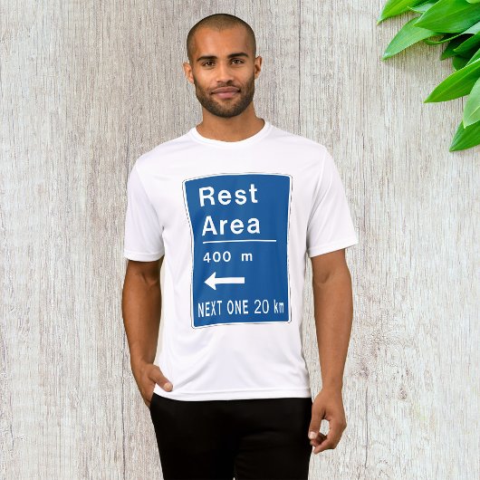 Rustgebied 400m links verkeersbord t-shirt