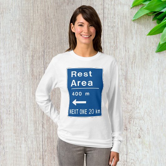 Rustgebied 400m links verkeersbord t-shirt