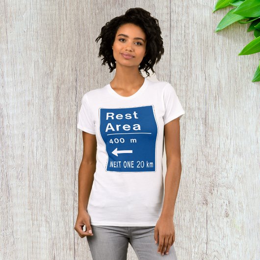 Rustgebied 400m links verkeersbord t-shirt