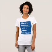 Rustgebied 400m links verkeersbord t-shirt (Voorkant volledig)