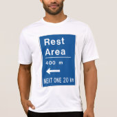 Rustgebied 400m links verkeersbord t-shirt (Voorkant)