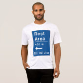 Rustgebied 400m links verkeersbord t-shirt (Voorkant volledig)