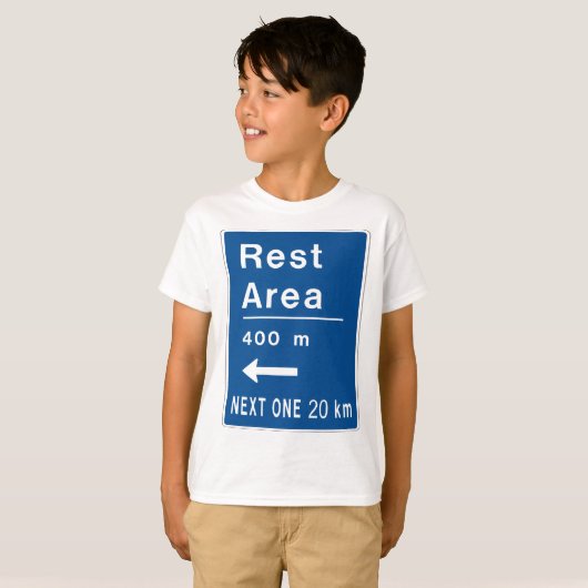 Rustgebied 400m links verkeersbord t-shirt (Voorkant volledig)